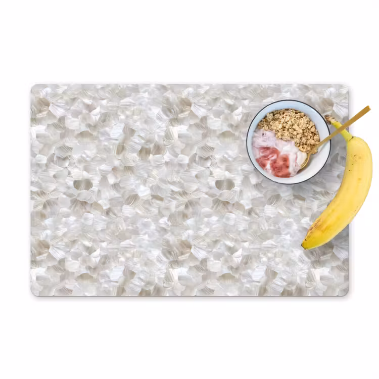 Placemat - 6 stuks - Wit - Penseelstreken - Reliëfeffect — 1