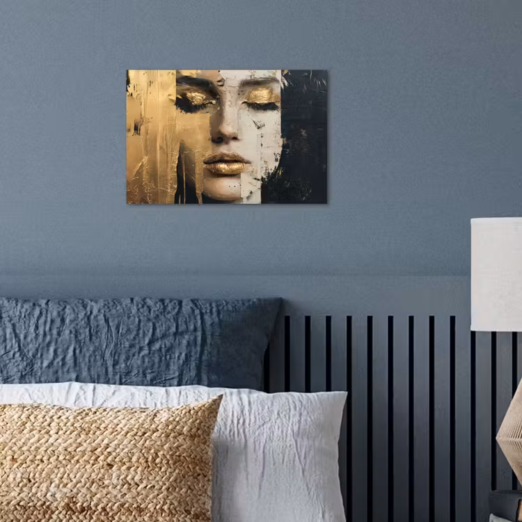 Poster - Abstract - Goud - Gezicht - Lippen — 3