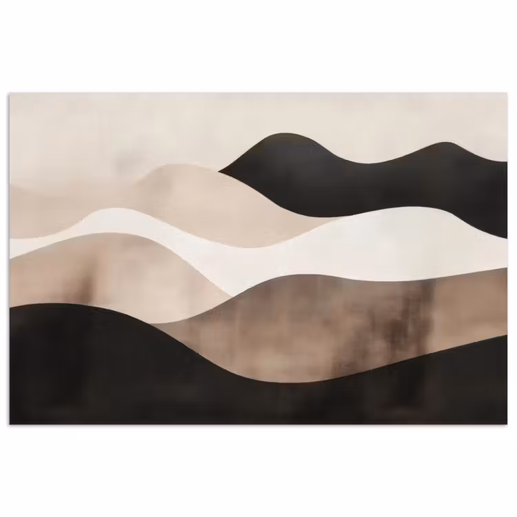 Poster - Abstract - Landschap - Golven - Crèmekleur — 1