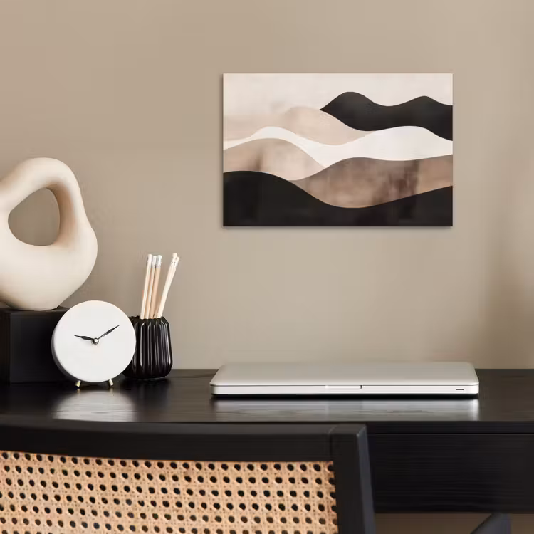 Poster - Abstract - Landschap - Golven - Crèmekleur — 2