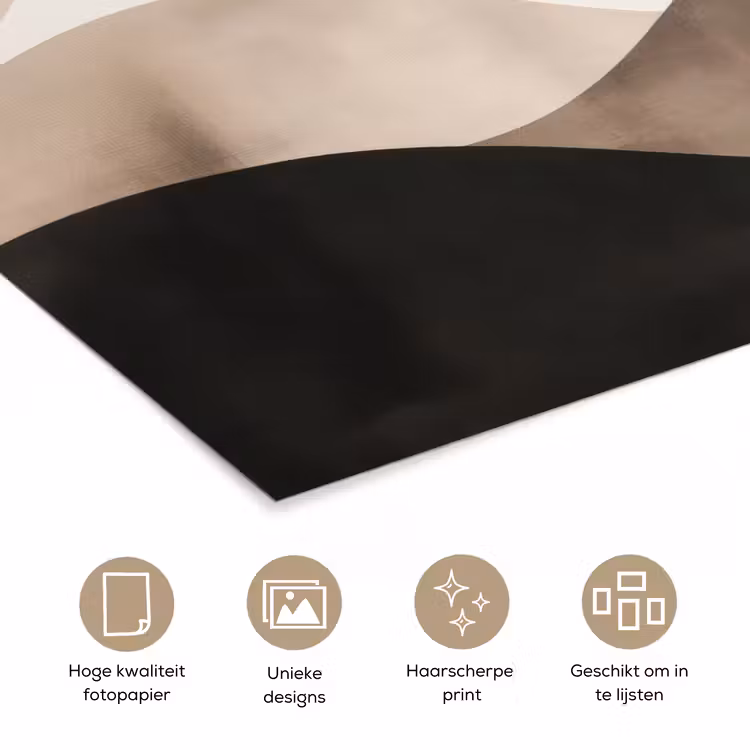 Poster - Abstract - Landschap - Golven - Crèmekleur — 5