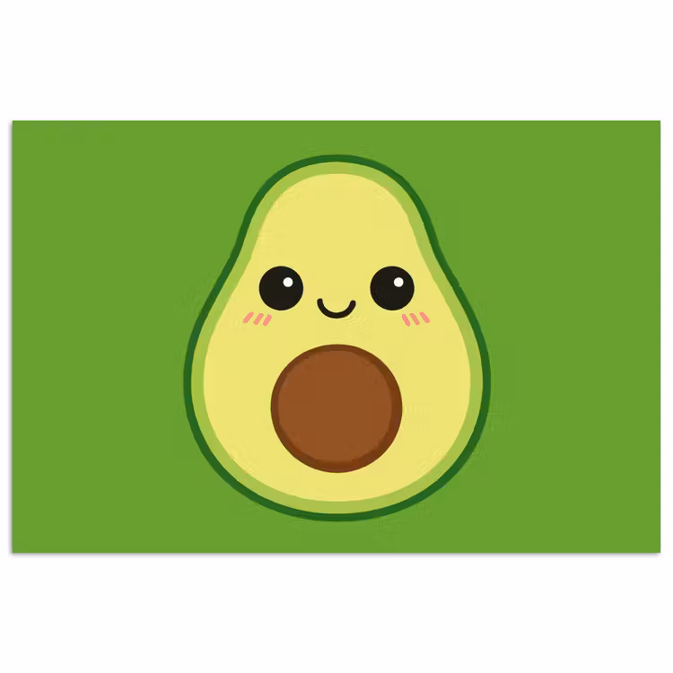 Poster - Avocado - Groen - Speels — 1