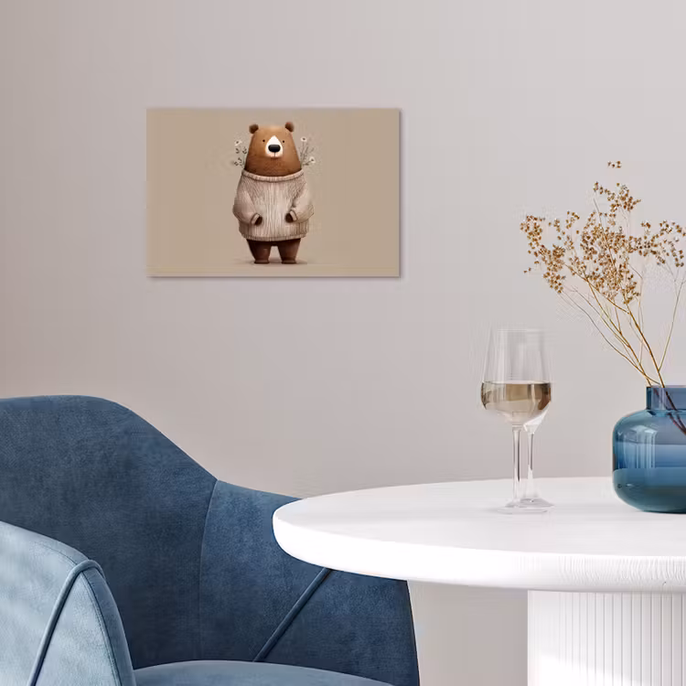 Poster - Beer - Witte bloemen - Knus — 4