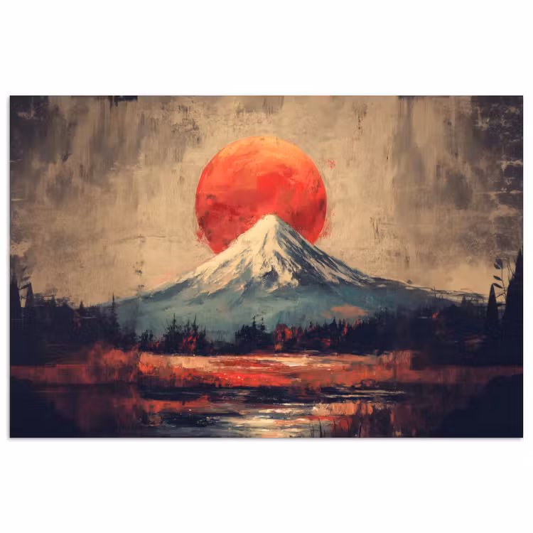 Poster - Bergtop - Sneeuw - Zon — 1