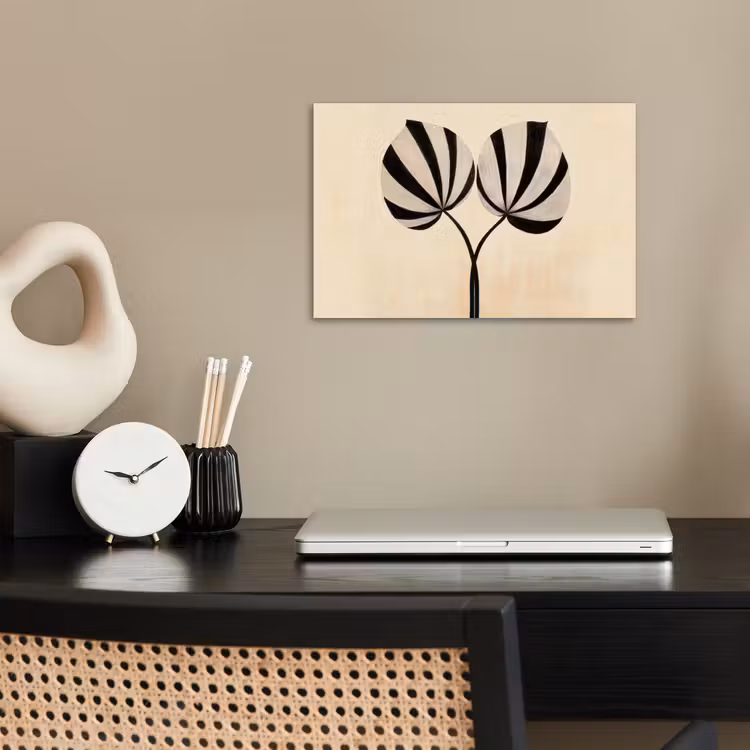Poster - Bladeren - Gestreept - Stengel - Beige — 2