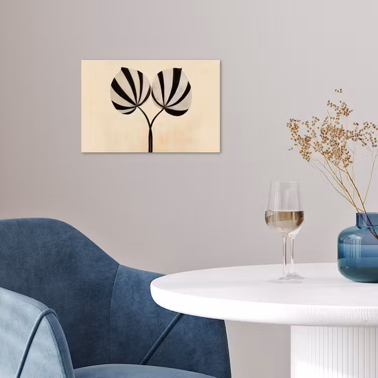 Poster - Bladeren - Gestreept - Stengel - Beige — 4