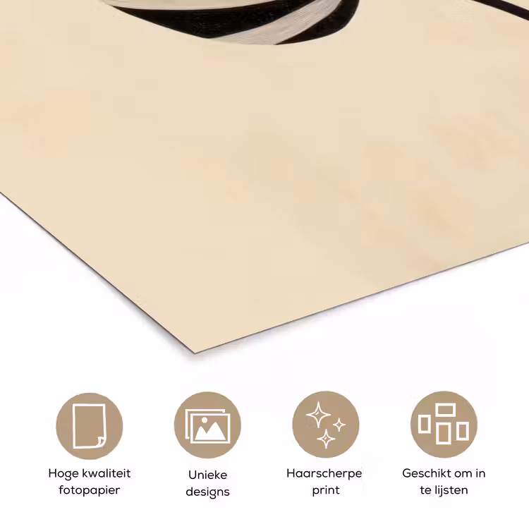 Poster - Bladeren - Gestreept - Stengel - Beige — 5