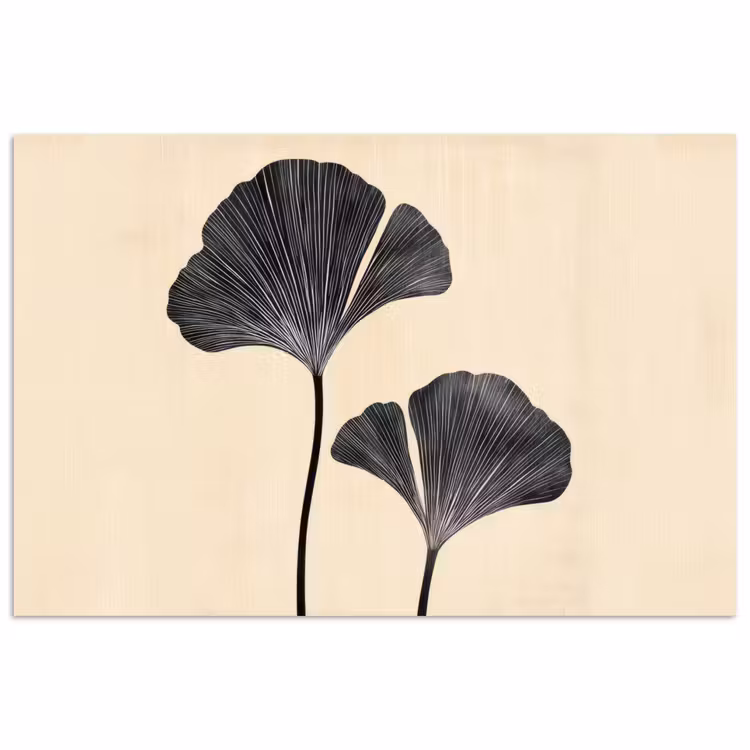 Poster - Bladeren - Minimalistisch - Zwart — 1