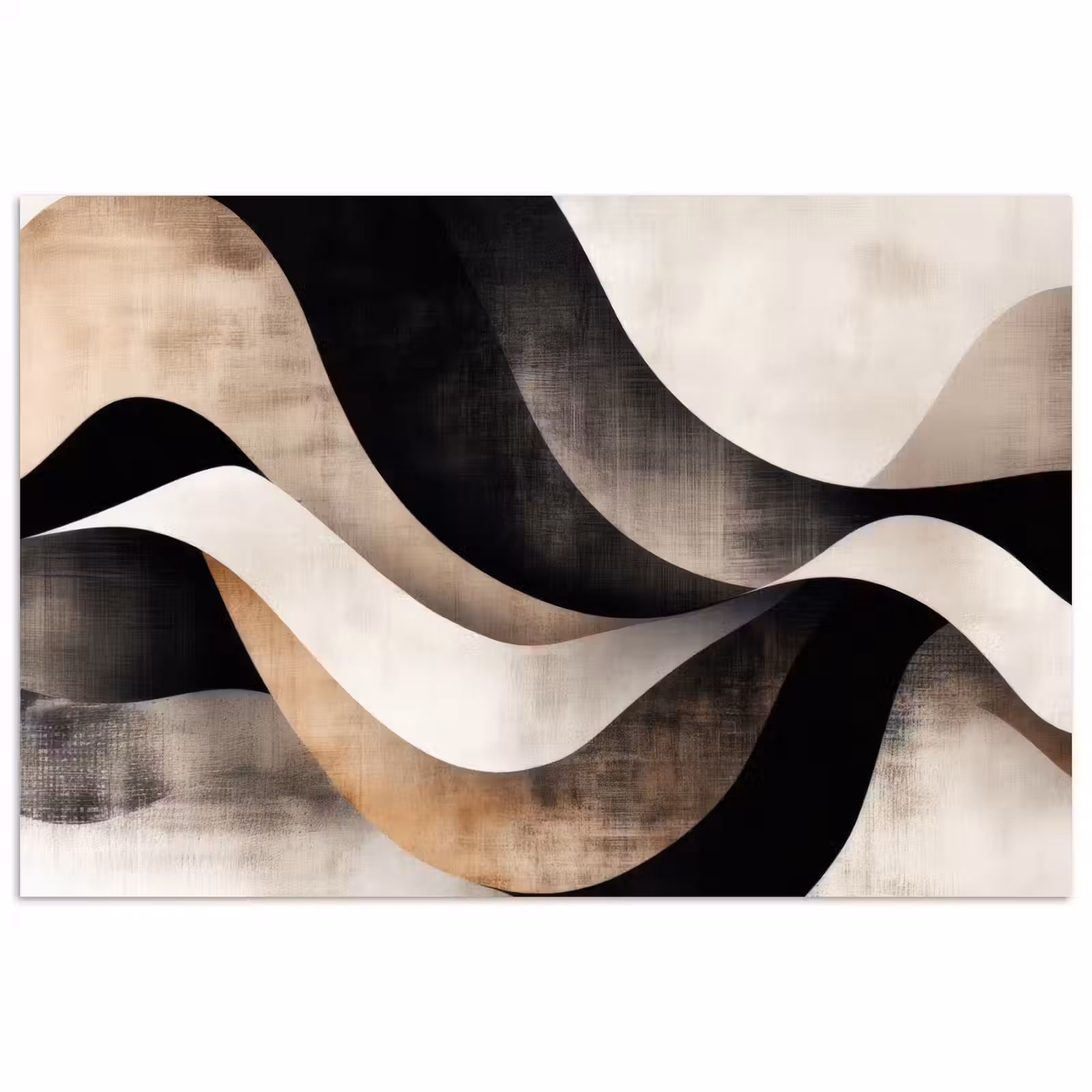 Poster - Abstract - Golven - Zwart - Verweerd — 1
