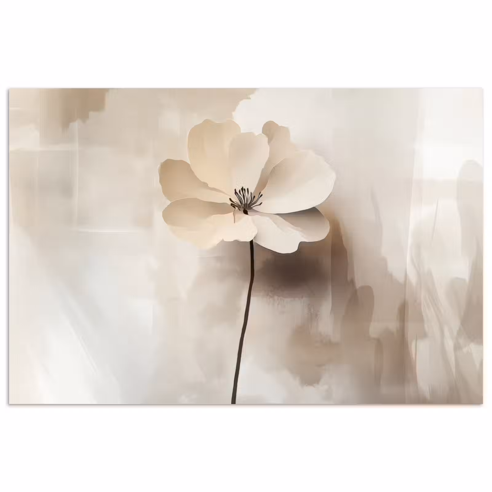 Poster - Bloem - Beige - Verf - Schaduw — 1
