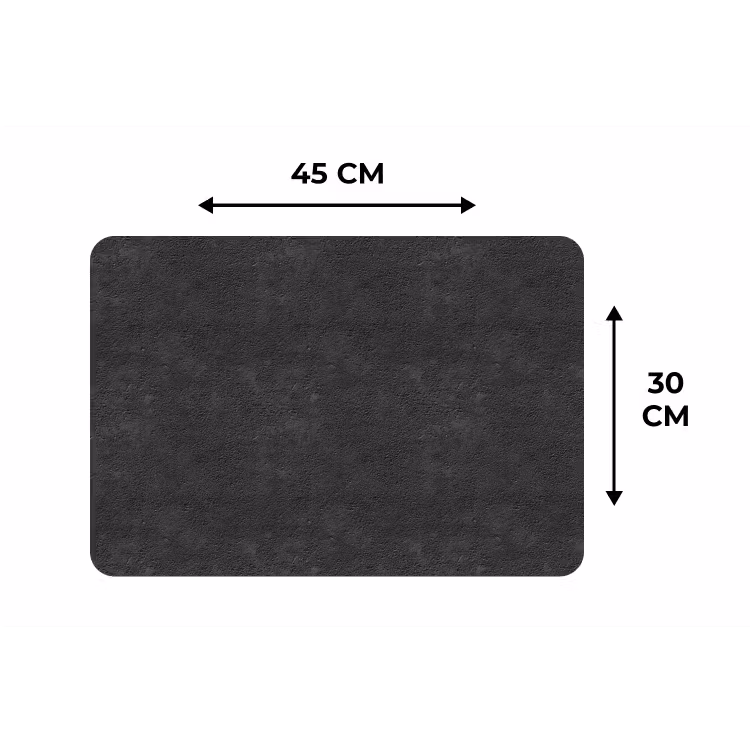 Placemat - 6 stuks - Donkergrijs - Asfaltstructuur - Ruw — 3