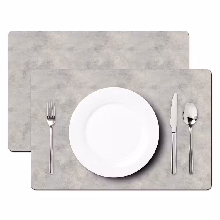 Placemat - 6 stuks - Grijs - Beton - Industrieel — 2