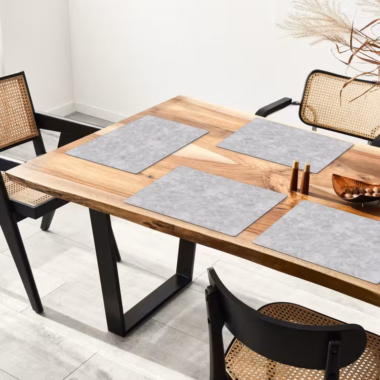 Placemat - 6 stuks - Grijs - Marmer - Mat — 5