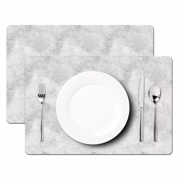 Placemat - 6 stuks - Lichtgrijs - Ruw - Subtiel — 2