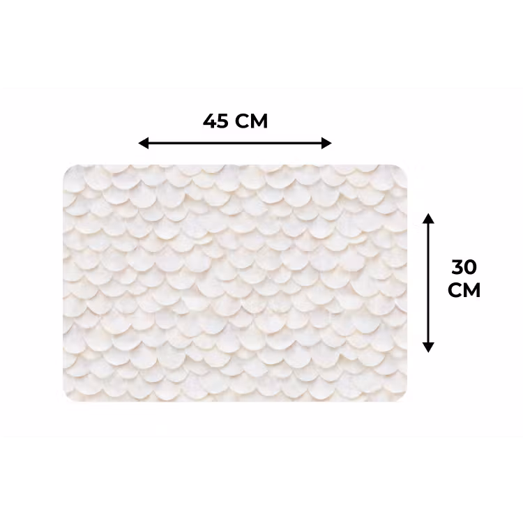 Placemat - 6 stuks - Schubben - Wit - Elegant — 3