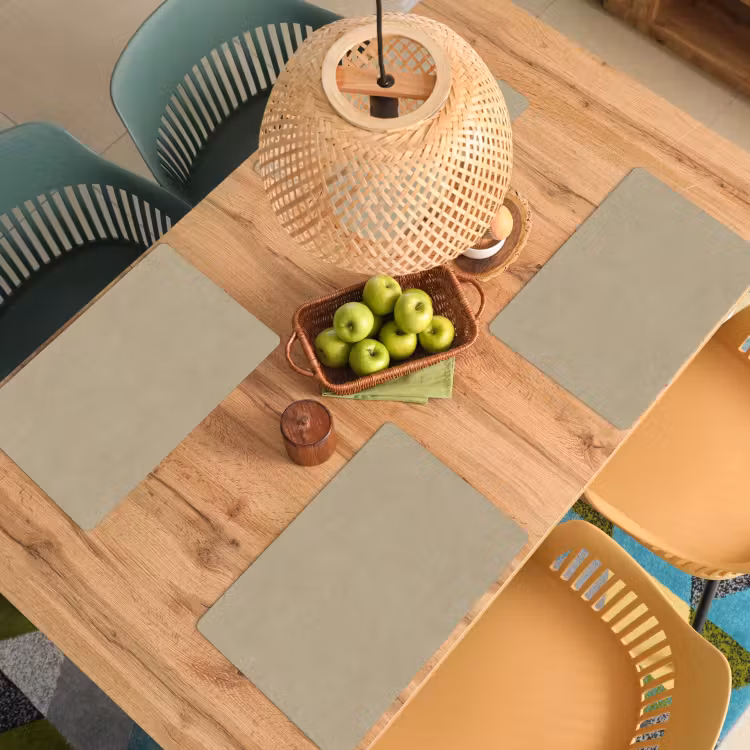 Placemat - 6 stuks - Zandkleur - Korrelige structuur - Beton — 6