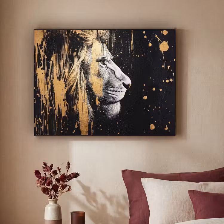 Art Frame - Portret - Leeuw - Abstract - Goud — 2