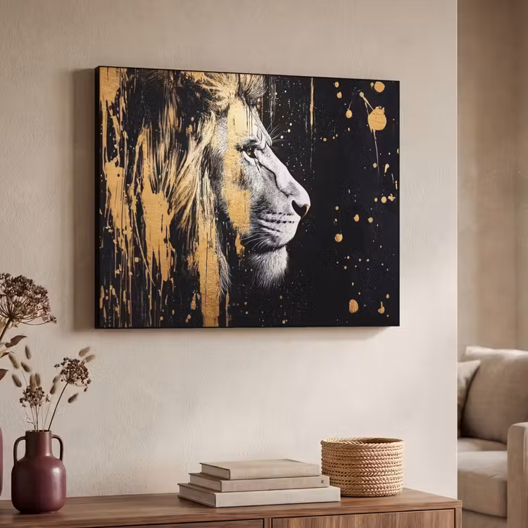 Art Frame - Portret - Leeuw - Abstract - Goud — 4