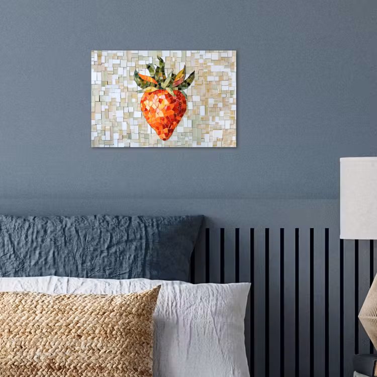 Poster - Aardbei - Rood - Mozaïek - Fruit — 3