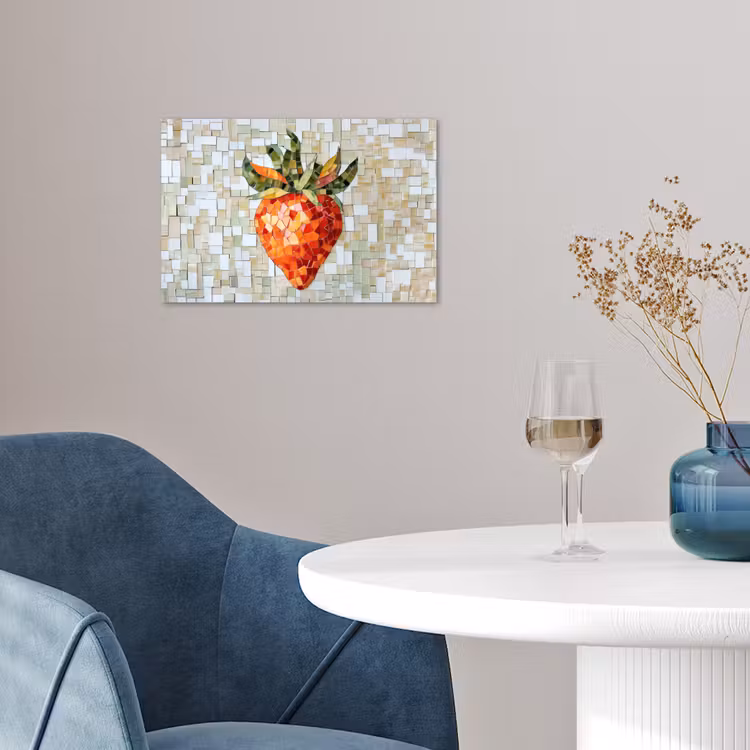 Poster - Aardbei - Rood - Mozaïek - Fruit — 4