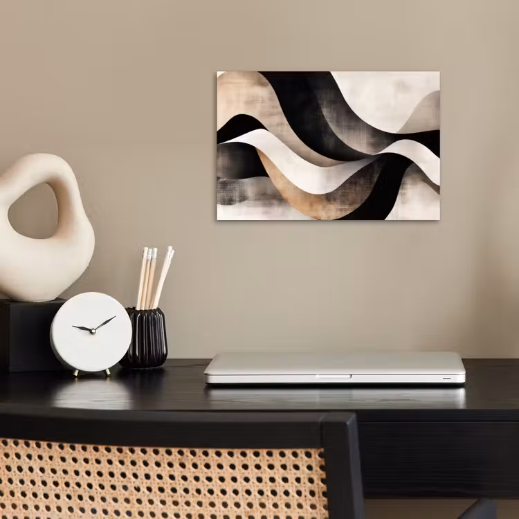Poster - Abstract - Golven - Zwart - Verweerd — 2