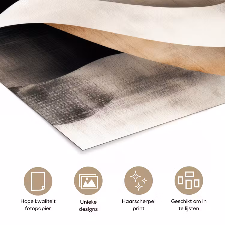 Poster - Abstract - Golven - Zwart - Verweerd — 5