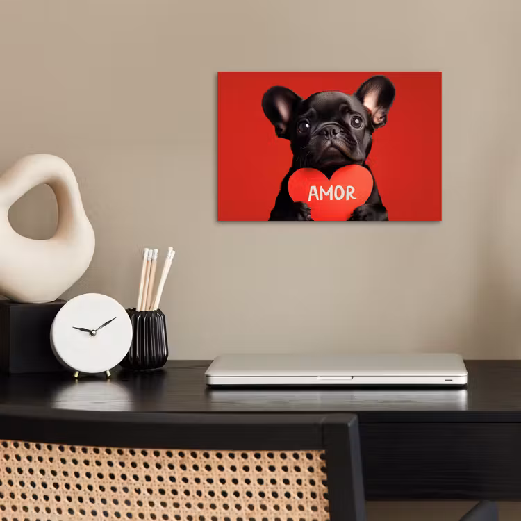 Poster - Amor - Hond - Hartje - Rood — 2