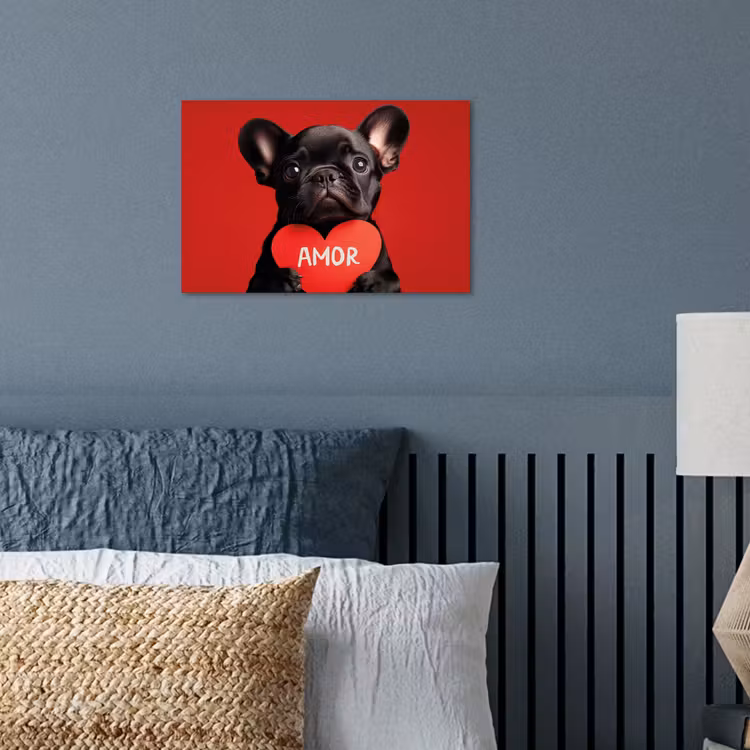Poster - Amor - Hond - Hartje - Rood — 3