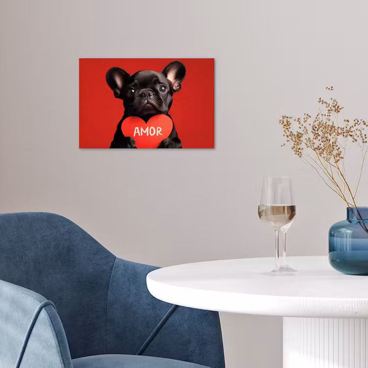 Poster - Amor - Hond - Hartje - Rood — 4