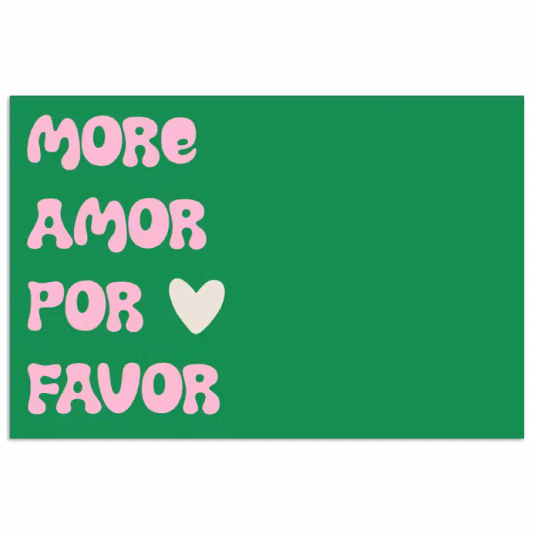 Poster - Amor - Valentijn - Groen - Tekst — 1