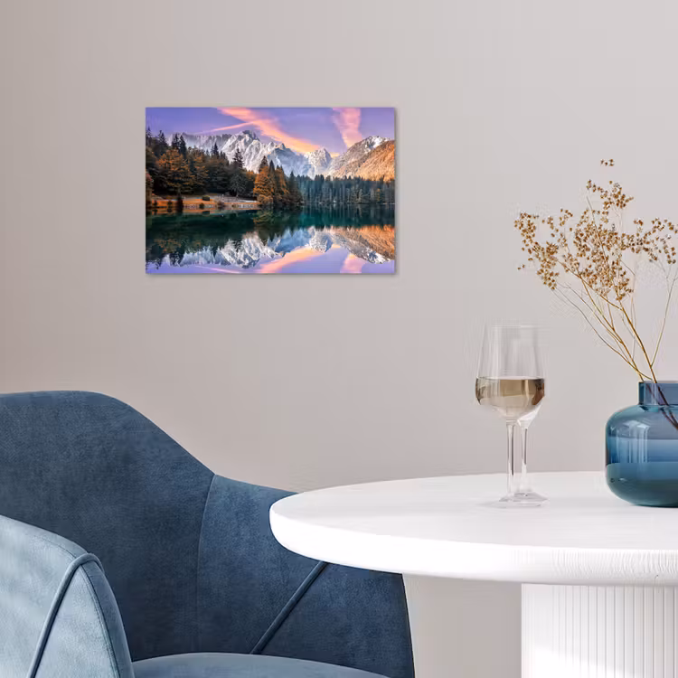 Poster - Bergen - Bos - Water - Lucht - Roze - Paars — 4