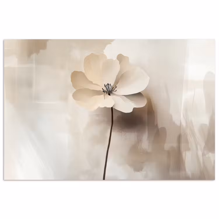 Poster - Bloem - Beige - Verf - Schaduw — 1