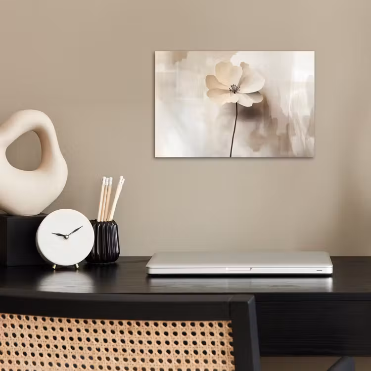 Poster - Bloem - Beige - Verf - Schaduw — 2