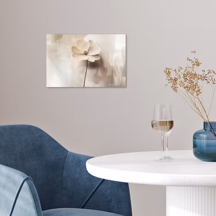 Poster - Bloem - Beige - Verf - Schaduw — 4