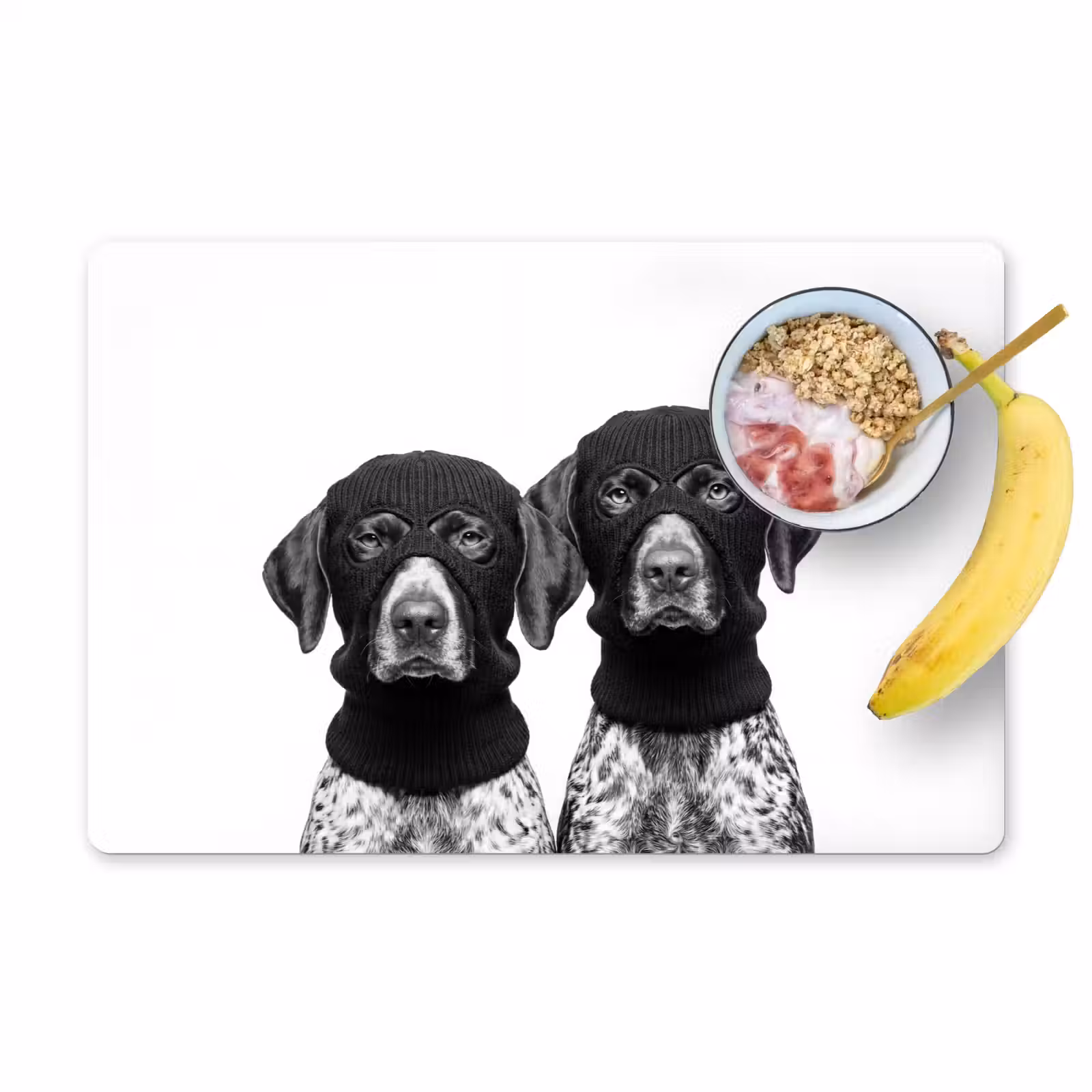 Placemat - 6 stuks - Honden - Bivakmuts - Zwart - wit — 1