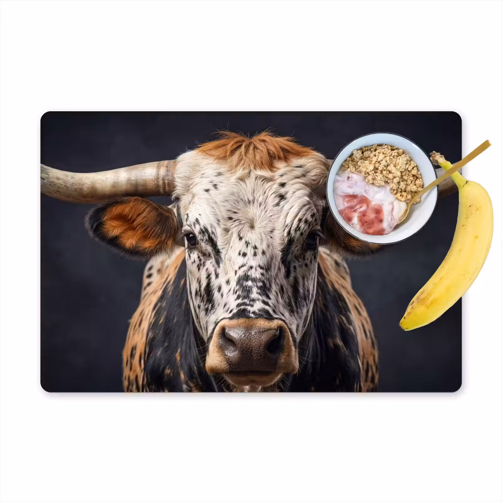 Placemat - 6 stuks - Stier - Kleurrijk - Hoorns — 1