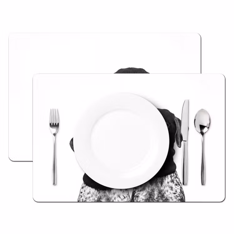Placemat - 6 stuks - Honden - Bivakmuts - Zwart - wit — 2