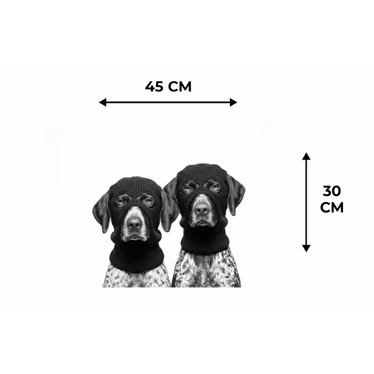 Placemat - 6 stuks - Honden - Bivakmuts - Zwart - wit — 3