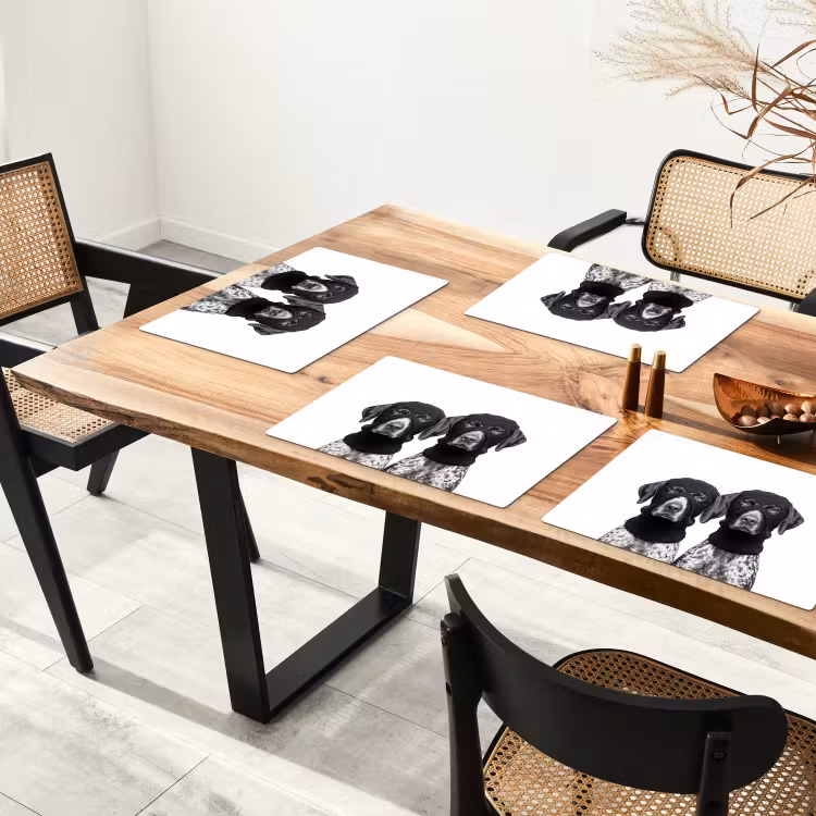 Placemat - 6 stuks - Honden - Bivakmuts - Zwart - wit — 5