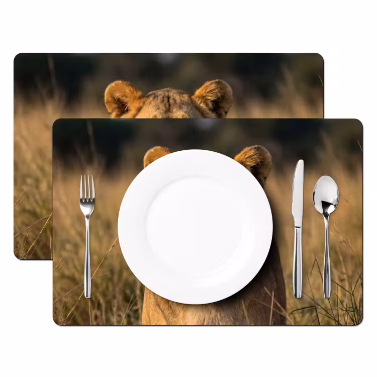 Placemat - 6 stuks - Leeuwin - Gras - Geel — 2