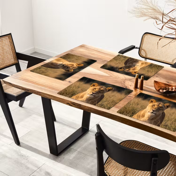 Placemat - 6 stuks - Leeuwin - Gras - Geel — 5