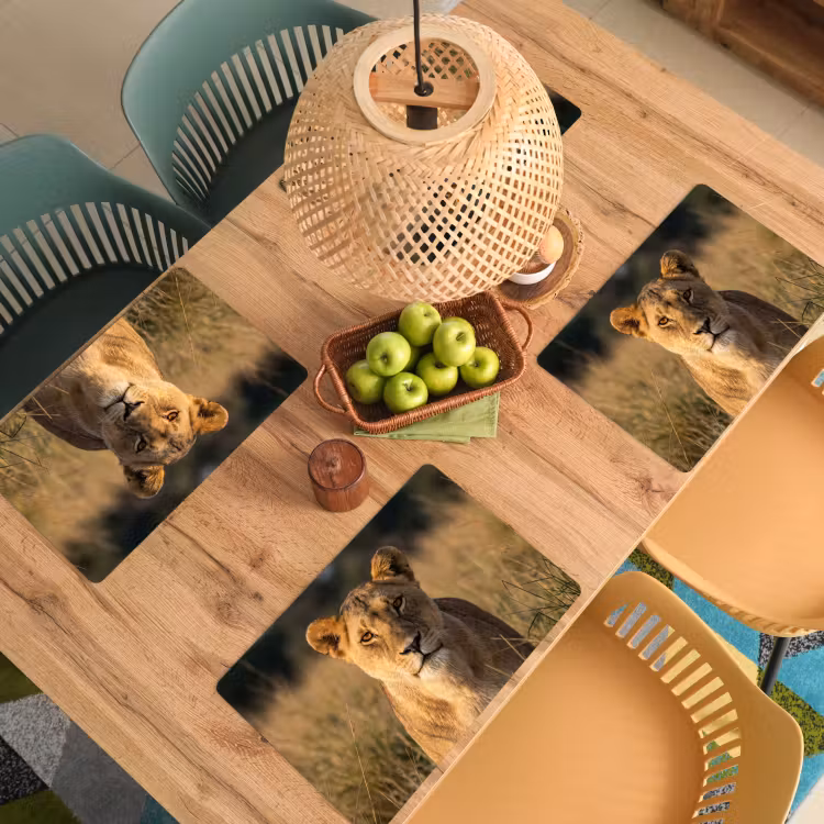 Placemat - 6 stuks - Leeuwin - Gras - Geel — 6