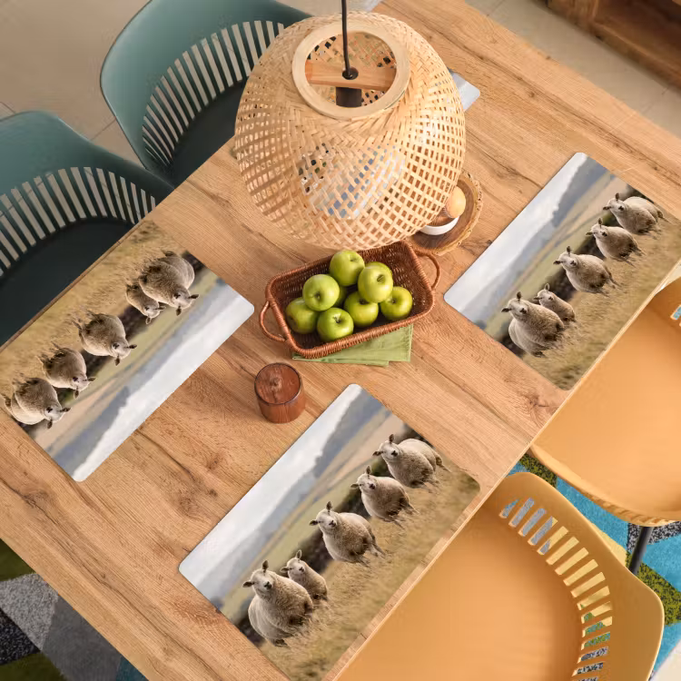 Placemat - 6 stuks - Schapen - Weidenlandschap - Heuvels — 6