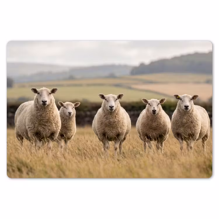 Placemat - 6 stuks - Schapen - Weidenlandschap - Heuvels — 7