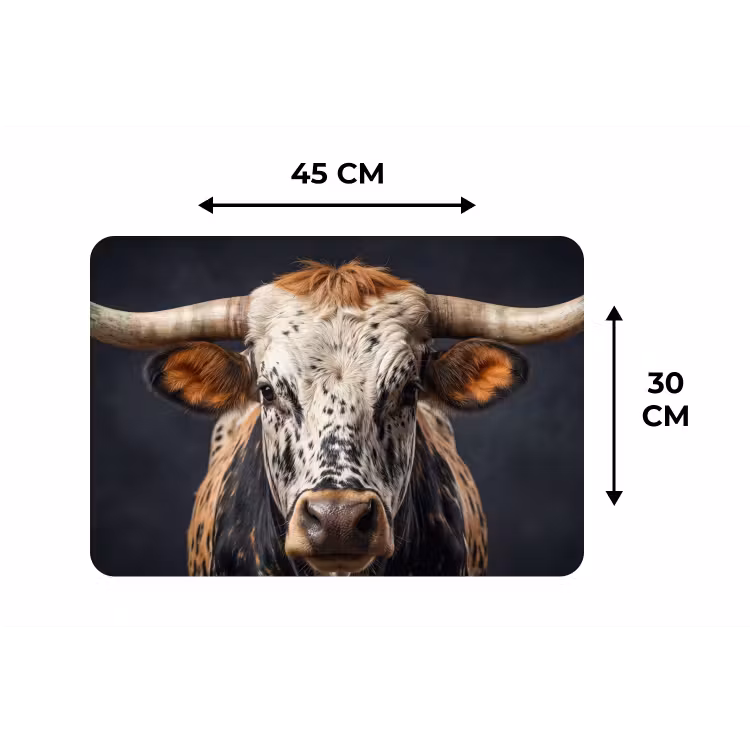 Placemat - 6 stuks - Stier - Kleurrijk - Hoorns — 3
