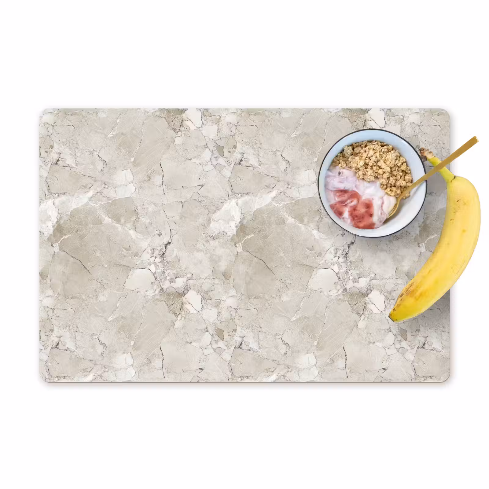Placemat - 6 stuks - Marmer - Grijs - Aders — 1