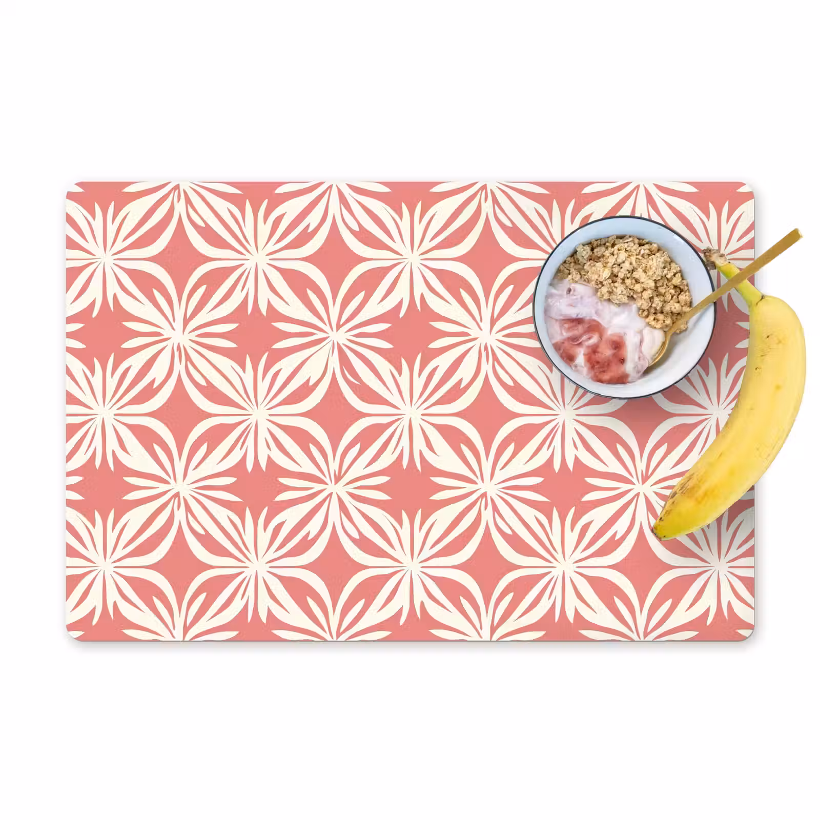 Placemat - 6 stuks - Roze - Bloemenmotief - Wit - Modern — 1