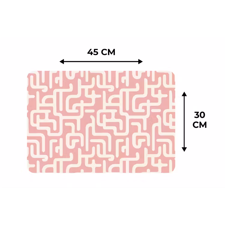 Placemat - 6 stuks - Doolhofpatroon - Roze - Wit - Abstract — 3