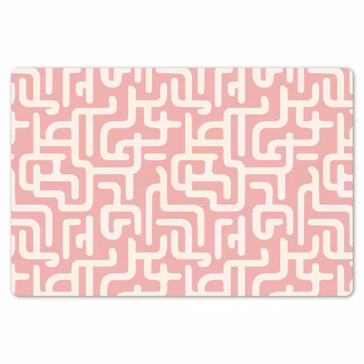 Placemat - 6 stuks - Doolhofpatroon - Roze - Wit - Abstract — 7