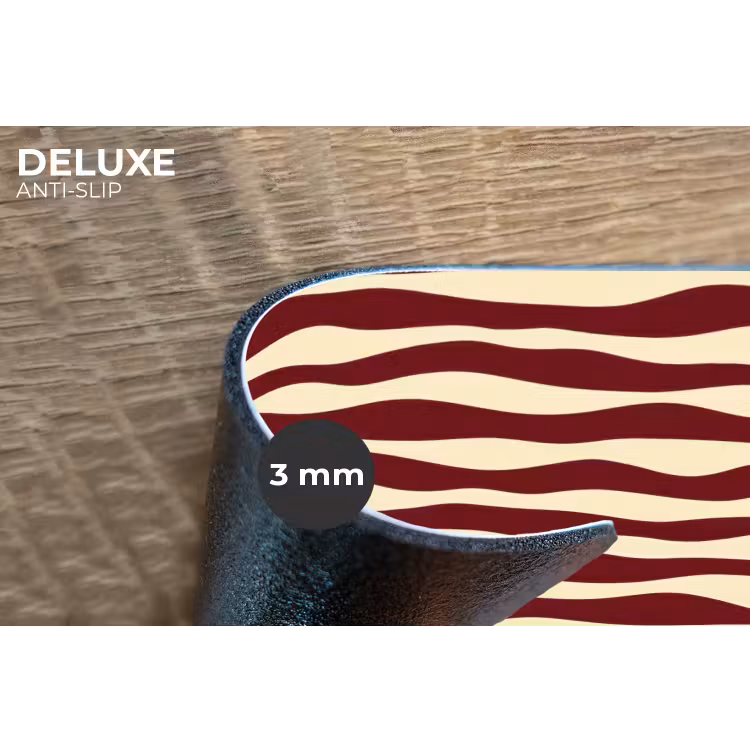 Placemat - 6 stuks - Golven - Rood - Patroon - Crème — 4
